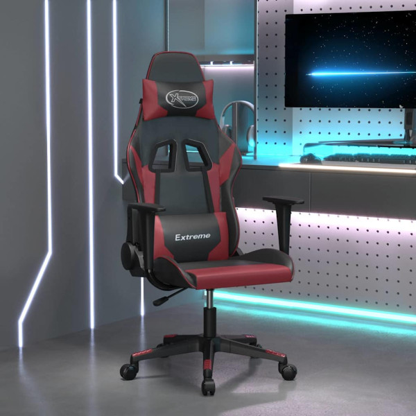 Fotel Gamingowy z Ekoskóry Ergonomiczny Czarno-Czerwony do Biurka, 9442654