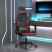 Fotel Gamingowy z Ekoskóry Ergonomiczny Czarno-Czerwony do Biurka, 9442654
