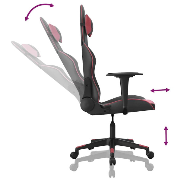 Fotel Gamingowy z Ekoskóry Ergonomiczny Czarno-Czerwony do Biurka, 9442658