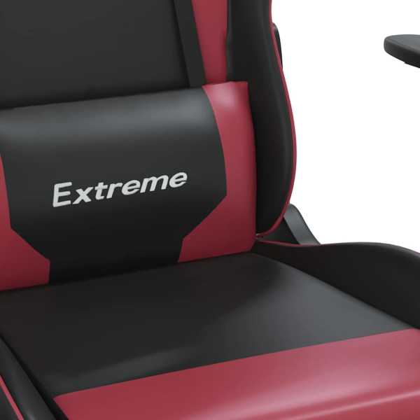 Fotel Gamingowy z Ekoskóry Ergonomiczny Czarno-Czerwony do Biurka, 9442660
