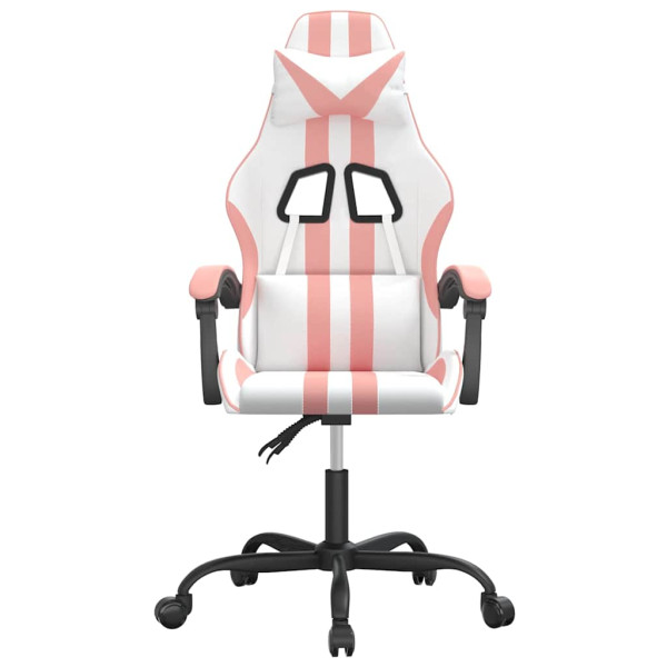 Fotel Gamingowy z Ekoskóry Ergonomiczny Biało-Różowy do Biurka dla Gracza, 9442740