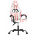 Fotel Gamingowy z Ekoskóry Ergonomiczny Biało-Różowy do Biurka dla Gracza, 9442744