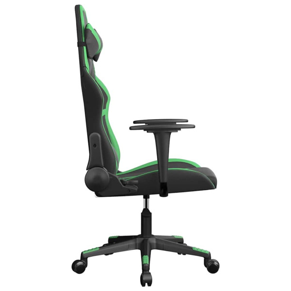 Fotel Gamingowy z Ekoskóry Ergonomiczny Czarno-Zielony do Biurka dla Gracza, 9442836