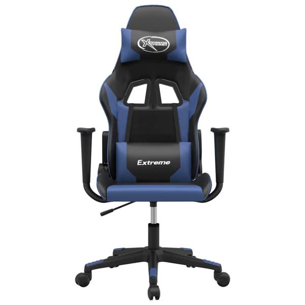 Fotel Gamingowy z Ekoskóry Ergonomiczny Czarno-Niebieski do Biurka, 9442885