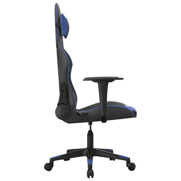 Fotel Gamingowy z Ekoskóry Ergonomiczny Czarno-Niebieski do Biurka, 9442886