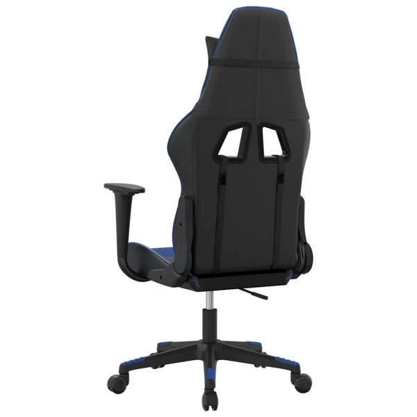 Fotel Gamingowy z Ekoskóry Ergonomiczny Czarno-Niebieski do Biurka, 9442887