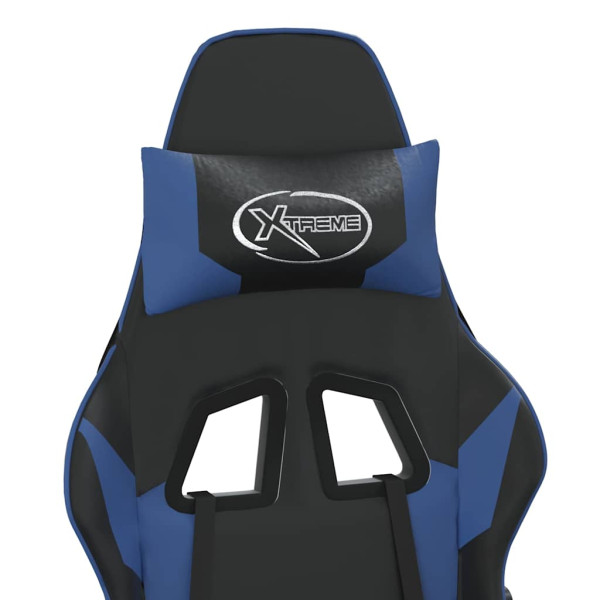 Fotel Gamingowy z Ekoskóry Ergonomiczny Czarno-Niebieski do Biurka, 9442892