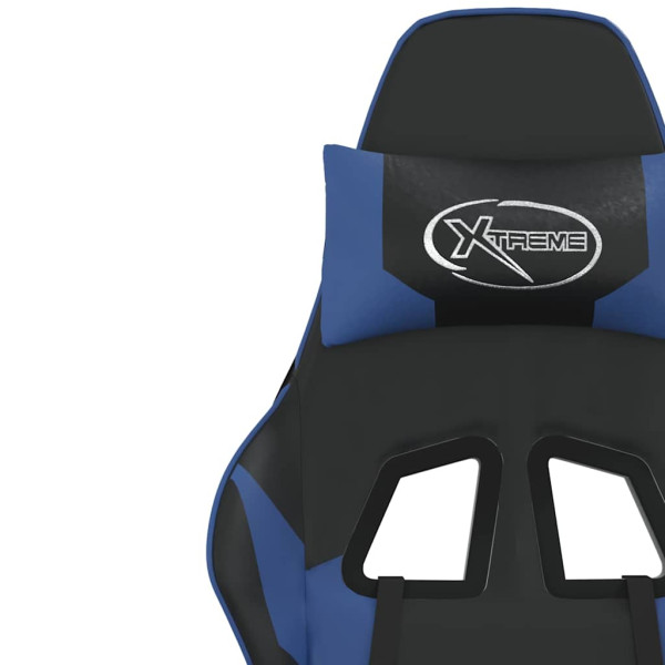 Fotel Gamingowy z Ekoskóry Ergonomiczny Czarno-Niebieski do Biurka, 9442893