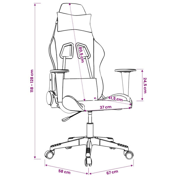 Fotel Gamingowy z Ekoskóry Ergonomiczny Czarno-Niebieski do Biurka, 9442897