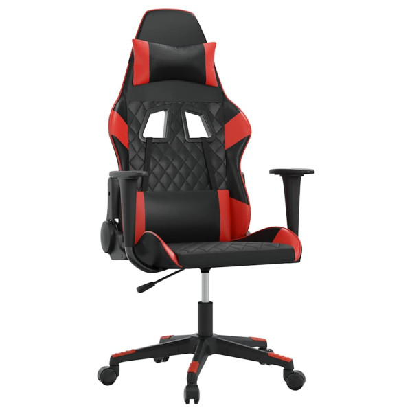 Fotel Gamingowy z Ekoskóry Ergonomiczny Czarno-Czerwony do Biurka, 9442982