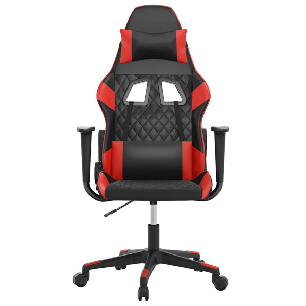 Fotel Gamingowy z Ekoskóry Ergonomiczny Czarno-Czerwony do Biurka, 9442984
