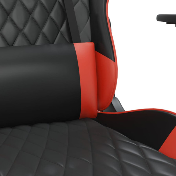 Fotel Gamingowy z Ekoskóry Ergonomiczny Czarno-Czerwony do Biurka, 9442989