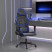 Fotel Gamingowy z Ekoskóry Ergonomiczny Czarno-Niebieski do Biurka, 9443035