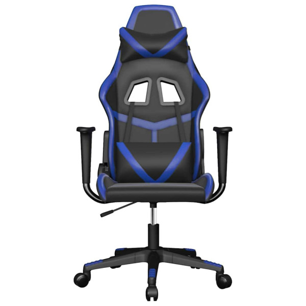 Fotel Gamingowy z Ekoskóry Ergonomiczny Czarno-Niebieski do Biurka, 9443036