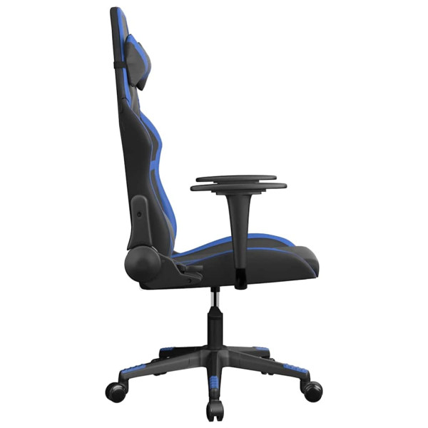Fotel Gamingowy z Ekoskóry Ergonomiczny Czarno-Niebieski do Biurka, 9443037