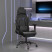Fotel Gamingowy z Ekoskóry z Podnóżkiem Ergonomiczny Czarny do Biurka, 9443146