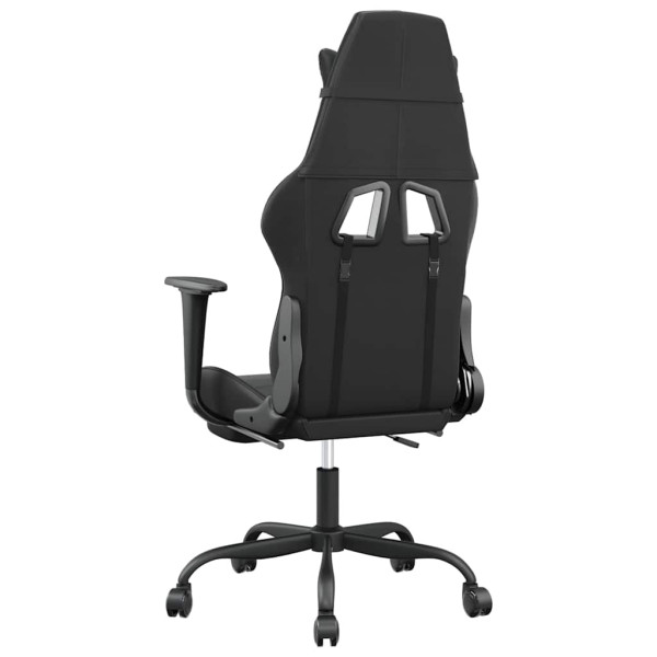 Fotel Gamingowy z Ekoskóry z Podnóżkiem Ergonomiczny Czarny do Biurka, 9443150