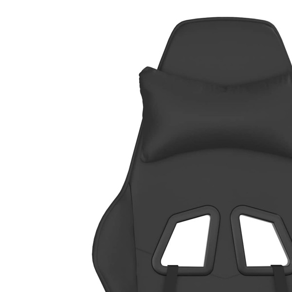 Fotel Gamingowy z Ekoskóry z Podnóżkiem Ergonomiczny Czarny do Biurka, 9443156