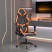 Fotel Gamingowy z Ekoskóry Ergonomiczny Czarno-Pomarańczowy do Biurka, 9443174