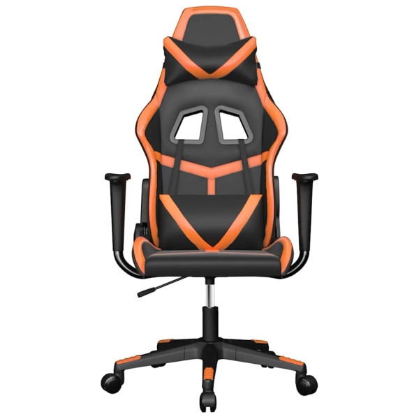 Fotel Gamingowy z Ekoskóry Ergonomiczny Czarno-Pomarańczowy do Biurka, 9443175