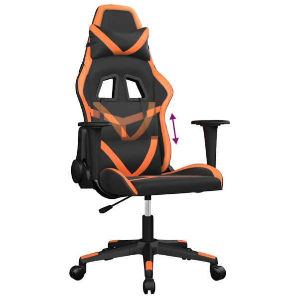 Fotel Gamingowy z Ekoskóry Ergonomiczny Czarno-Pomarańczowy do Biurka, 9443179