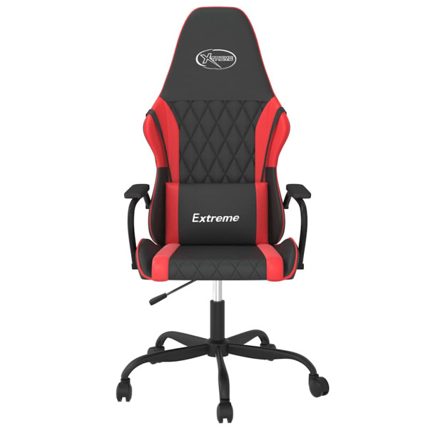 Fotel Gamingowy z Ekoskóry Ergonomiczny Czarno-Czerwony do Biurka, 9443189