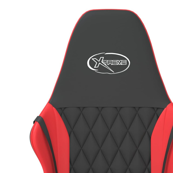 Fotel Gamingowy z Ekoskóry Ergonomiczny Czarno-Czerwony do Biurka, 9443196