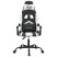 Fotel Gamingowy z Ekoskóry Ergonomiczny Czarno-Biały do Biurka dla Gracza, 9443314