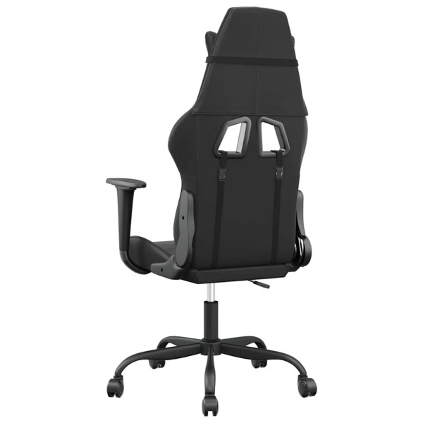 Fotel Gamingowy z Ekoskóry Ergonomiczny z Podłokietnikami Czarny do Biurka, 9443330