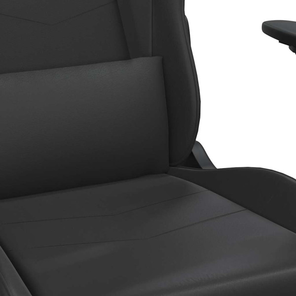 Fotel Gamingowy z Ekoskóry Ergonomiczny z Podłokietnikami Czarny do Biurka, 9443333