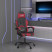 Fotel Gamingowy z Ekoskóry Obrotowy Ergonomiczny Czarno-Czerwony do Biurka, 9443354
