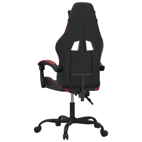Fotel Gamingowy z Ekoskóry Obrotowy Ergonomiczny Czarno-Czerwony do Biurka, 9443357