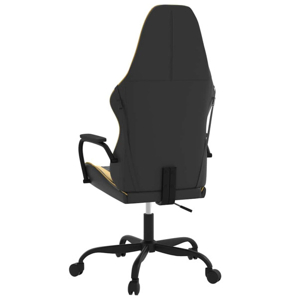 Fotel Gamingowy z Ekoskóry Ergonomiczny Czarno-Złoty do Biurka dla Gracza, 9443379