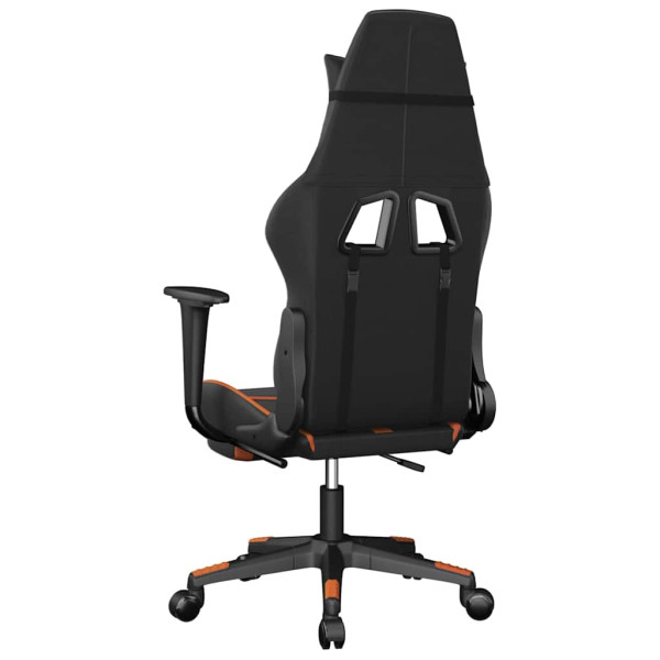 Fotel Gamingowy z Ekoskóry z Podnóżkiem Czarno-Pomarańczowy do Biurka, 9443407