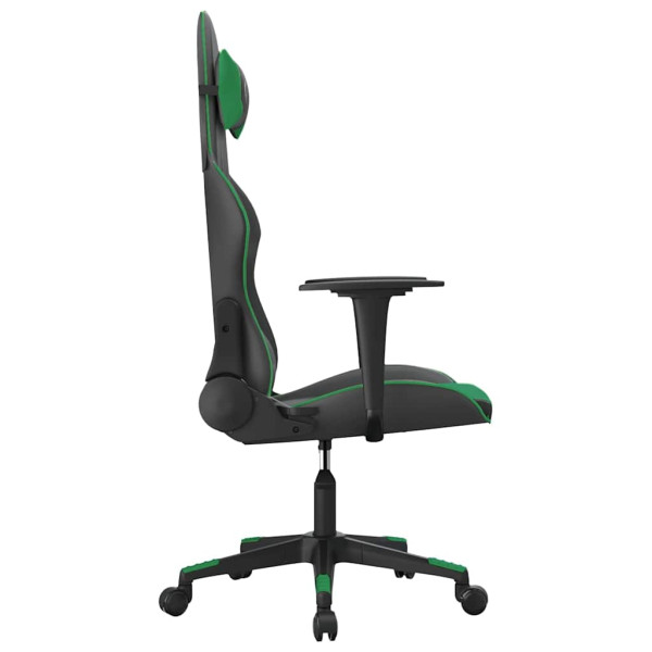 Fotel Gamingowy z Ekoskóry Ergonomiczny Czarno-Zielony do Biurka dla Gracza, 9443477