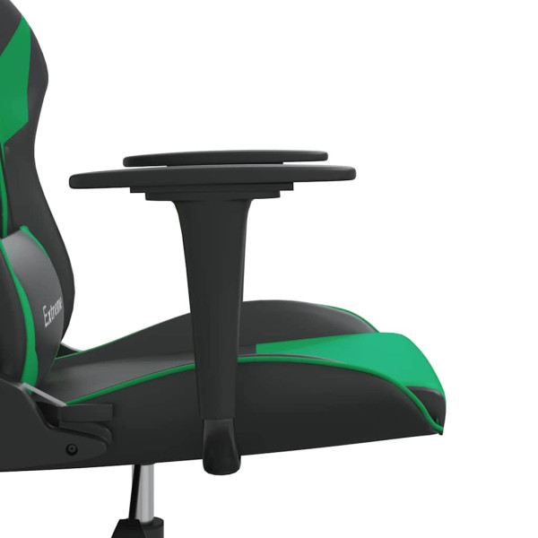 Fotel Gamingowy z Ekoskóry Ergonomiczny Czarno-Zielony do Biurka dla Gracza, 9443483