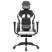 Fotel Gamingowy z Ekoskóry z Podnóżkiem Ergonomiczny Czarno-Biały do Biurka, 9443838