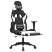 Fotel Gamingowy z Ekoskóry z Podnóżkiem Ergonomiczny Czarno-Biały do Biurka, 9443841