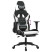 Fotel Gamingowy z Ekoskóry z Podnóżkiem Ergonomiczny Czarno-Biały do Biurka, 9443843