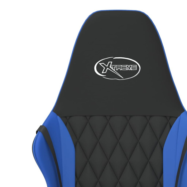 Fotel Gamingowy z Ekoskóry Ergonomiczny Czarno-Niebieski do Biurka, 9443871