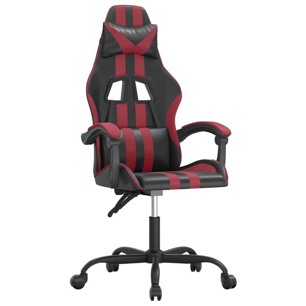 Fotel Gamingowy z Ekoskóry Ergonomiczny Czarno-Czerwony do Biurka, 9443960