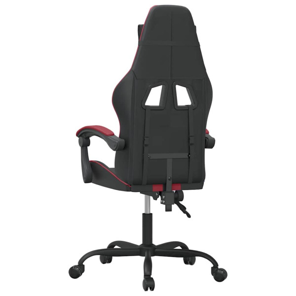 Fotel Gamingowy z Ekoskóry Ergonomiczny Czarno-Czerwony do Biurka, 9443964