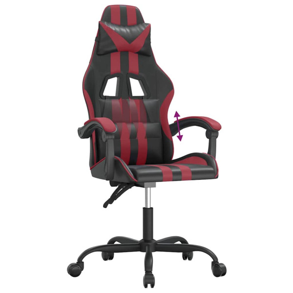 Fotel Gamingowy z Ekoskóry Ergonomiczny Czarno-Czerwony do Biurka, 9443966