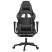 Fotel Gamingowy z Ekoskóry z Podnóżkiem Ergonomiczny Czarno-Szary do Biurka, 9444003