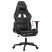 Fotel Gamingowy z Ekoskóry z Podnóżkiem Ergonomiczny Czarno-Szary do Biurka, 9444008