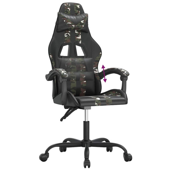 Fotel Gamingowy z Ekoskóry Ergonomiczny Czarno-Wielokolorowy do Biurka, 9444034