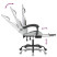 Fotel Gamingowy z Ekoskóry z Podnóżkiem Ergonomiczny Biało-Czarny do Biurka, 9444185