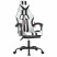Fotel Gamingowy z Ekoskóry z Podnóżkiem Ergonomiczny Biało-Czarny do Biurka, 9444186