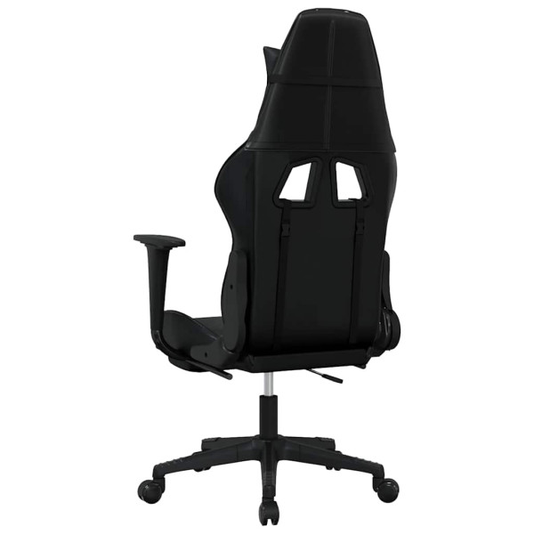 Fotel Gamingowy z Ekoskóry z Podnóżkiem Ergonomiczny Czarny do Biurka, 9444277