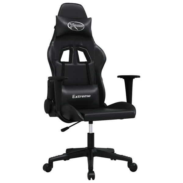 Fotel Gamingowy z Ekoskóry Ergonomiczny z Podłokietnikami Czarny do Biurka, 9444337